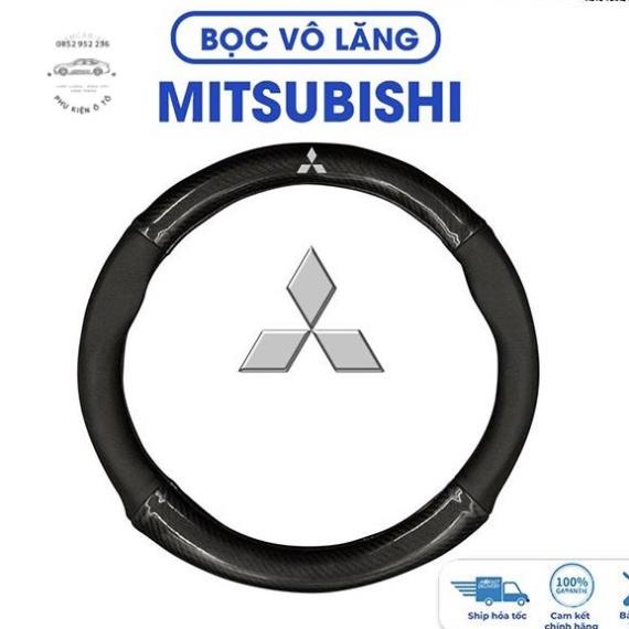 Bọc vô lăng Mitsubishi Xpander, Pajero, Attrage, Mirage, Triton, Outlander, Trùm vô lăng cacbon bảo vệ vô lăng size 38cm