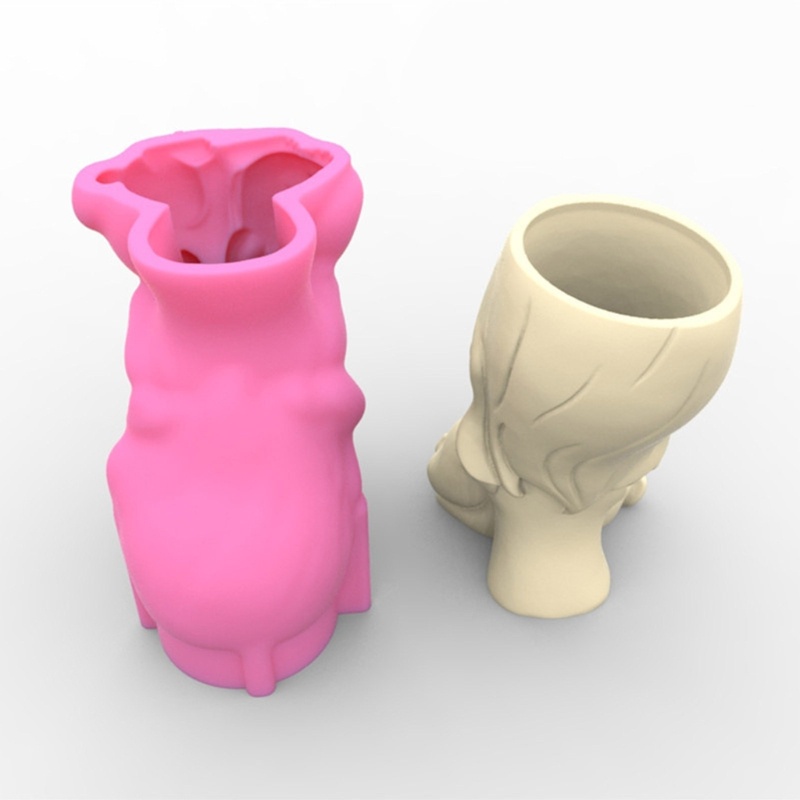 Khuôn silicone Làm Chậu Hoa / Cây Mọng Nước Hình Thỏ / Cô Gái 3d