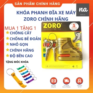 Khóa phanh đĩa xe máy Zoro cao cấp chính hãng hình chiếc giày, ổ khóa chống trộm