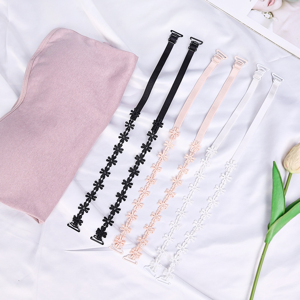 1 Cặp Đai Đeo Vai / Áo Ngực Không Dây / Chân Váy Ren Hoa Không Đường May Gợi Cảm Mùa Hè