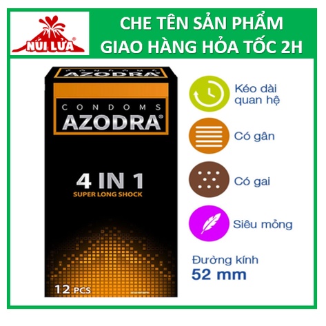 Bao cao su AZODRA 4in1, GÂN GAI, KÉO DÀI THỜI GIAN, Hộp 12 cái | Shopee ...