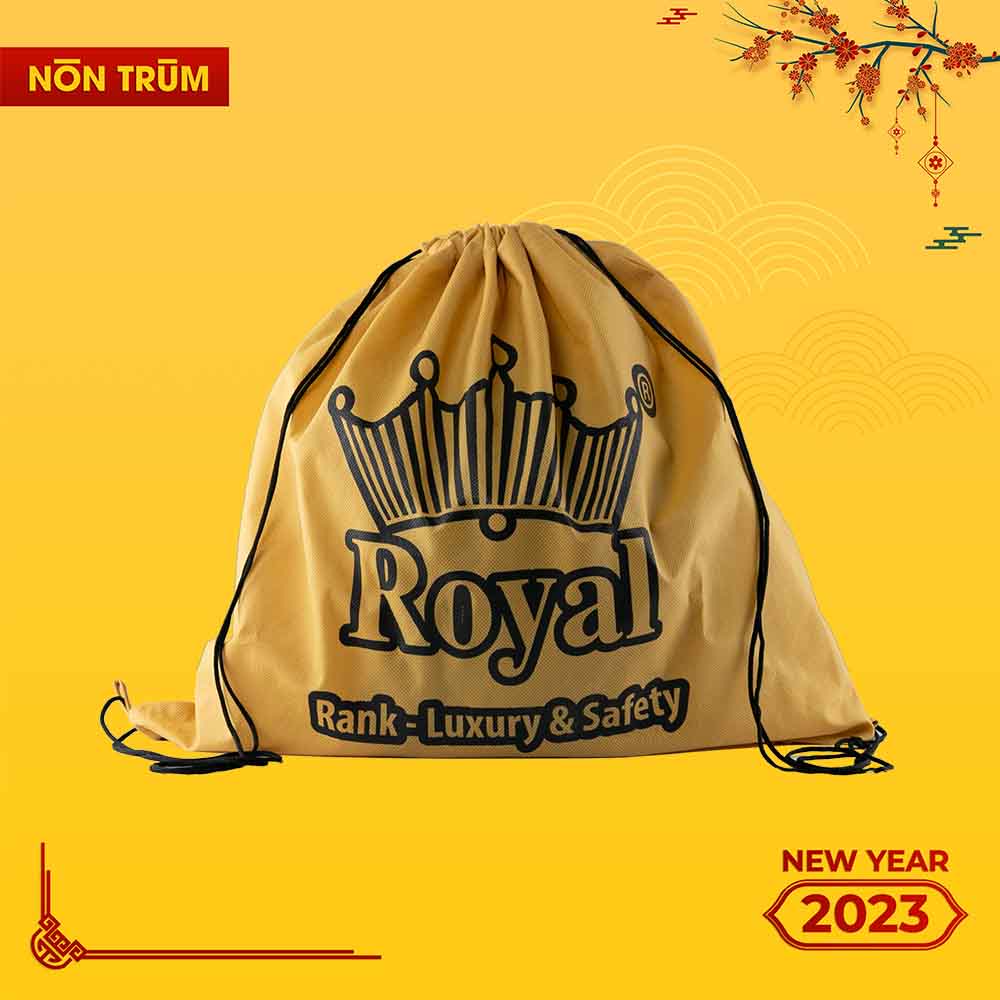 [Mã BMTTC60K giảm đến 60K đơn 50K] Túi vải dây rút Royal đựng nón bảo hiểm chống trầy xước, màu vàng năng động