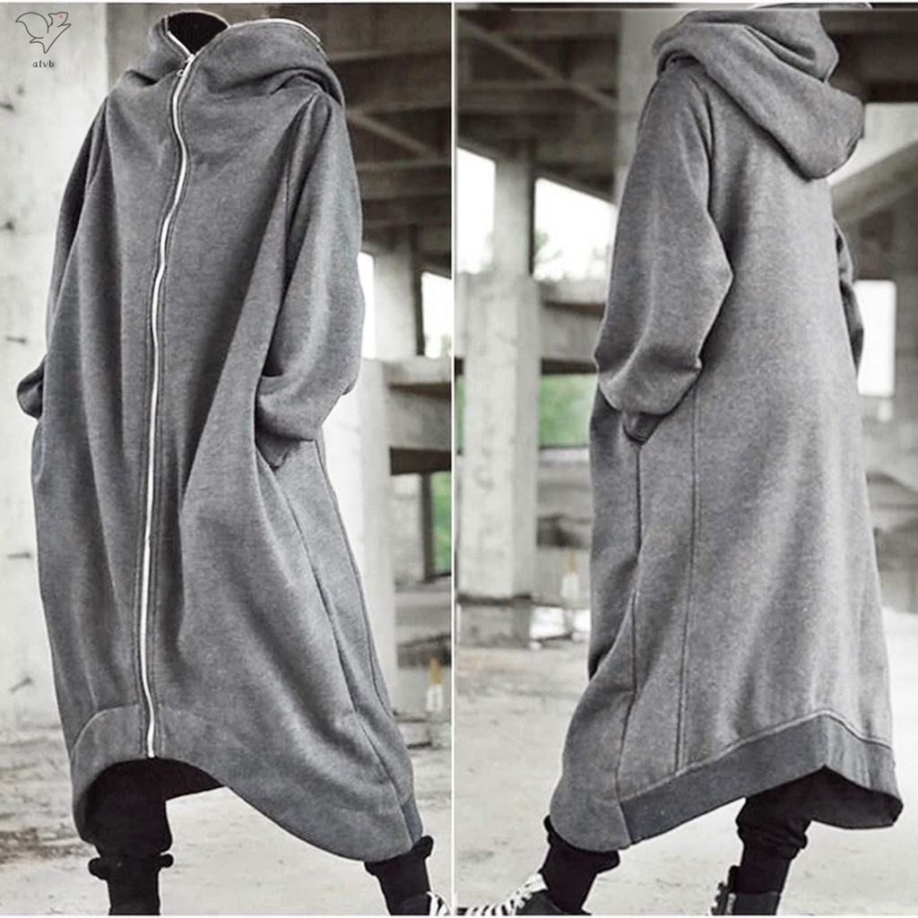 Unisex Dài Tay Có Mũ Trùm Đầu Nazgul Áo Dài Dây Kéo Đóng Cửa Lông Cừu Lót Thời Trang Ấm Áp Nam Nữ Dài Trùm Đầu Dây Kéo Đóng Cửa Có Mũ Trùm Đầu Nazgul Áo Dài