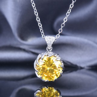 Bộ trang sức kim cương citrine lotus 7.5 carat, bạc sterling xanh Palaiba, gồm dây chuyền và bông tai