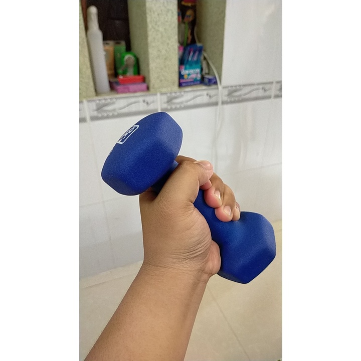 Ảnh BG Cặp tạ tay (2 cái)1KG RED cao cấp lõi thép đặc, bọc cao su nhám Thái Lan 3