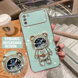 ốp lưng POCO M3 F3 Ốp Điện Thoại TPU silicone Mềm Mạ Điện 3D Có Giá Đỡ Hình Gấu Kim Tuyến Cho POCO M3 F3