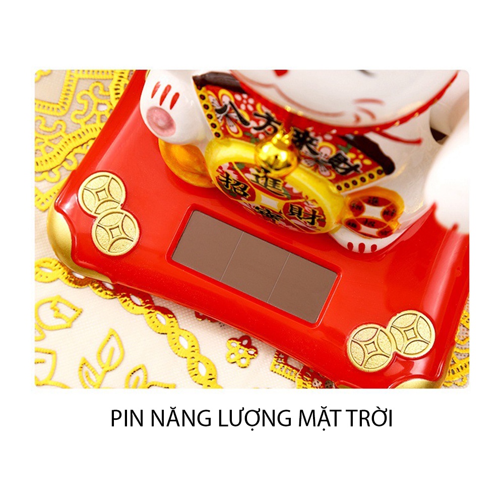 Mèo thần tài vẫy tay , mèo may mắn đắc tài đắc lộc nhỏ gọn phù hợp để tại văn phòng, quán ,trên xe ô tô