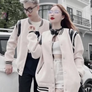 Áo khoác nỉ dạ ép 2 lớp Bomber TEDDY chất nỉ dạ ép pha da dày dặn kèm video cận chất