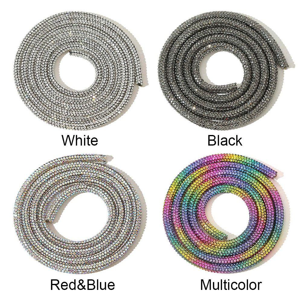 TRACEILLOIAN Dây Đá Tròn Váy Cô Dâu Dây Giày DIY Full Kim Cương Giả Ống