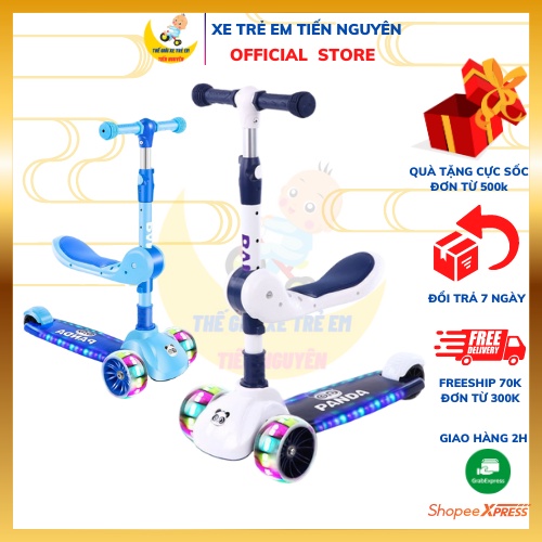 Xe trượt Scooter Panda 3 bánh đa năng cho bé, Bảo Hành 1 đổi 1, xe scooter chòi chân có nhạc và đèn phát sáng