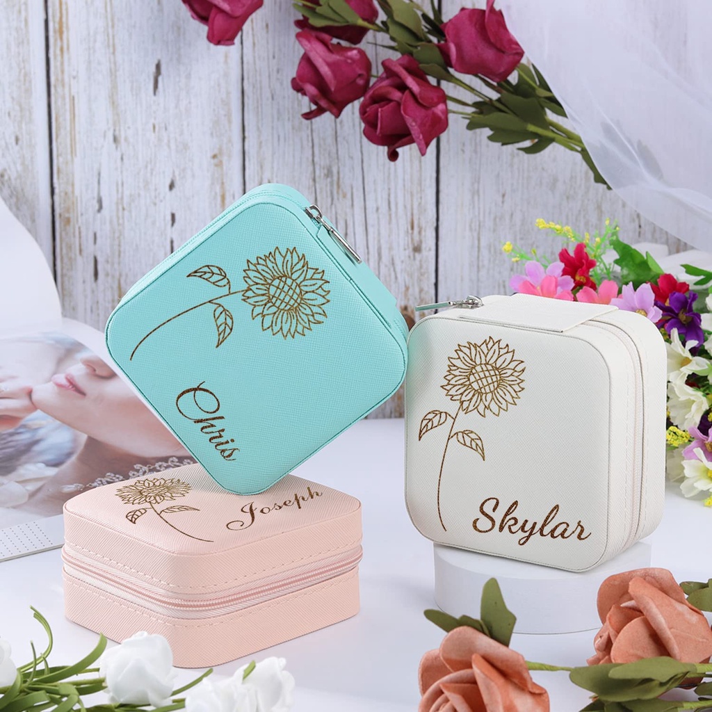 Casegrace Hộp Đựng Trang Sức Tùy Chỉnh Cá Nhân Dùng Làm Quà Tặng Sinh Nhật / Phù Dâu / Đám Cưới /