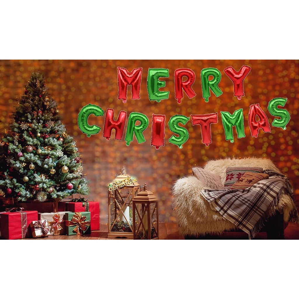 Bóng MERRY CHRISTMAS trang trí Giáng Sinh  Bóng nhôm chữ merry christmas