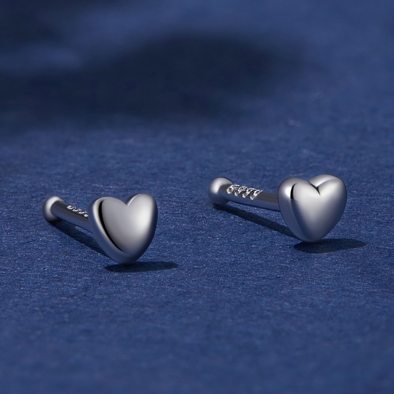 BAMOER Bông Tai bạc 925 Hình Tròn Đính Đá zircon mini Đơn Giản Thời Trang Cho Nữ
