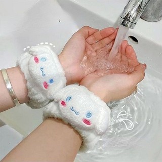 Băng Đeo Cổ Tay Vải Nhung San Hô Thấm Hút Mồ Hôi Chống Thấm Nước Họa Tiết Dễ Thương