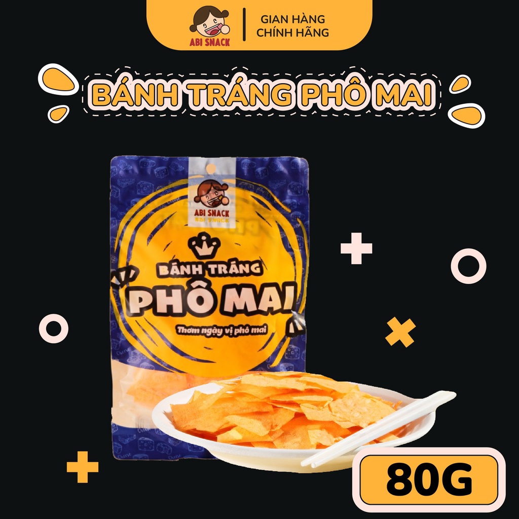 Bánh Tráng Lắc Phô Mai Thương Hiệu Abi Snack Trọng Lượng 80 Gam