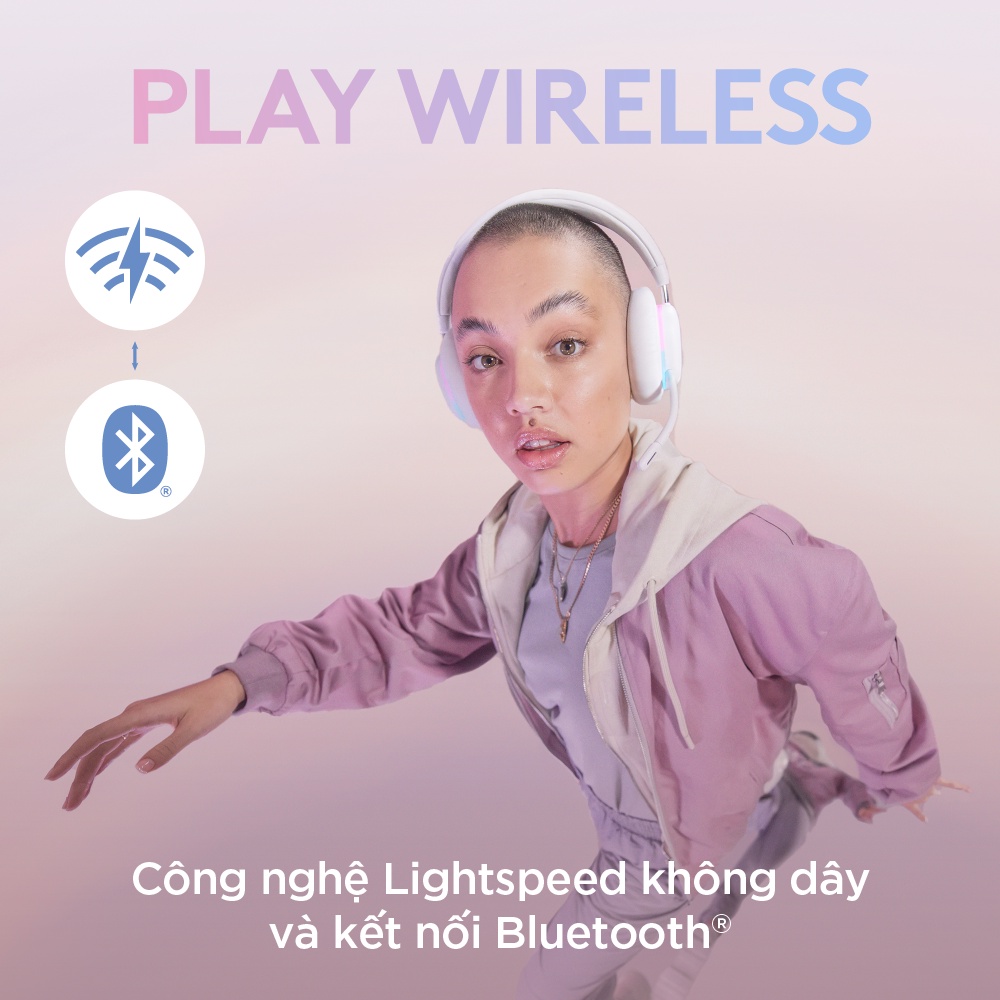 Combo Chuột Tai nghe gaming Logitech G G735 Aurora và Chuột gaming Logitech G705 Aurora