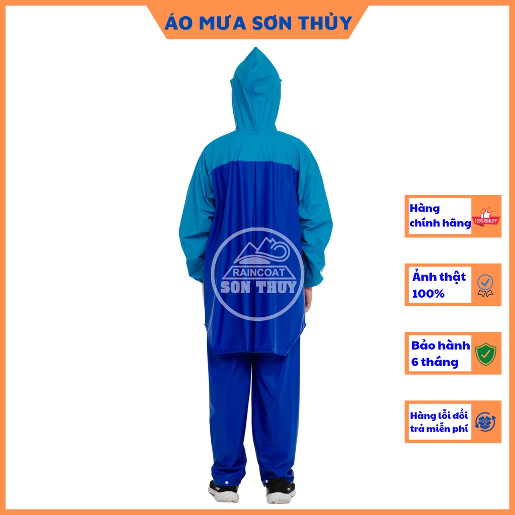Bộ mưa trẻ em tuổi teen và người lớn cao 1m4-1m52, bộ áo mưa nhựa PVC cao cấp dày dặn, màu sắc tươi sáng BỘ TRẦN
