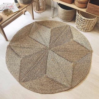 Thảm Cói Tròn Trải Sàn Xếp Ngôi Sao Nhiều Kích Thước - Vintage - Thiết Kế Chụp Ảnh Cực Xinh