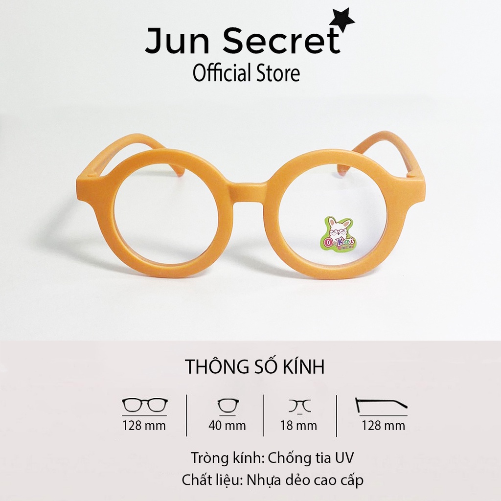 Ảnh Kính mát trẻ em gọng dẻo Jun Secret tròng trong suốt chống bụi, chống tia UV dành cho bé từ 2 đến 5 tuổi JS11065trong 1