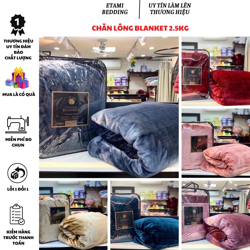 Chăn lông ETAMI siêu ấm mềm mượt hàng chuẩn nặng 2,4kg | Shopee Việt Nam