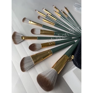 Bộ cọ cá nhân 14 cây màu xám tây kèm bao da đẹp phù hợp cho người mới bắt đầu học trang điểm