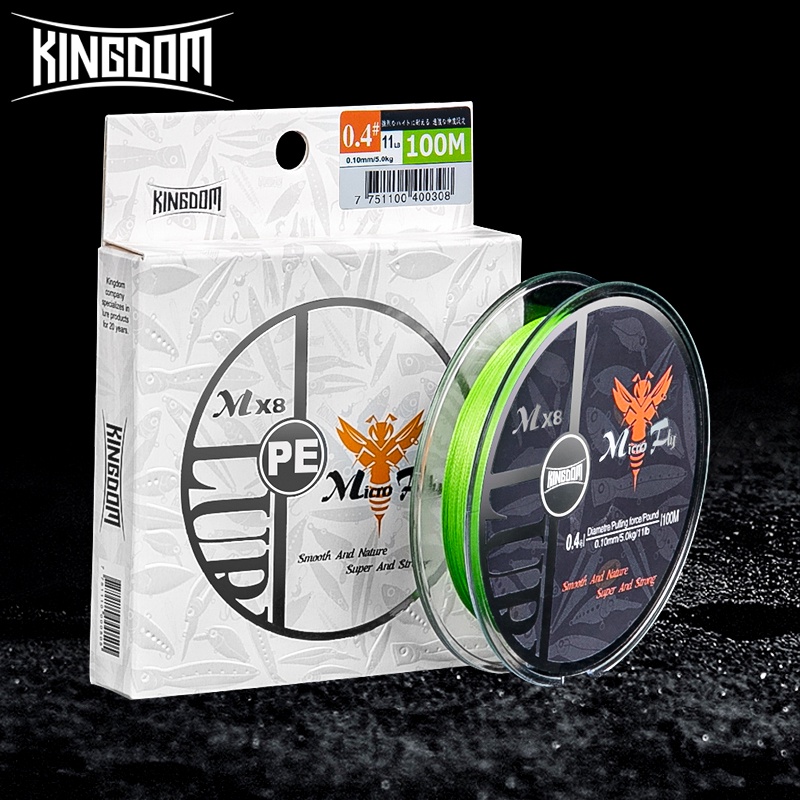 Ảnh Cuộn dây câu cá KINGDOM bện 4 sợi PE siêu chắc chắn dài 100m mx8 150m 1