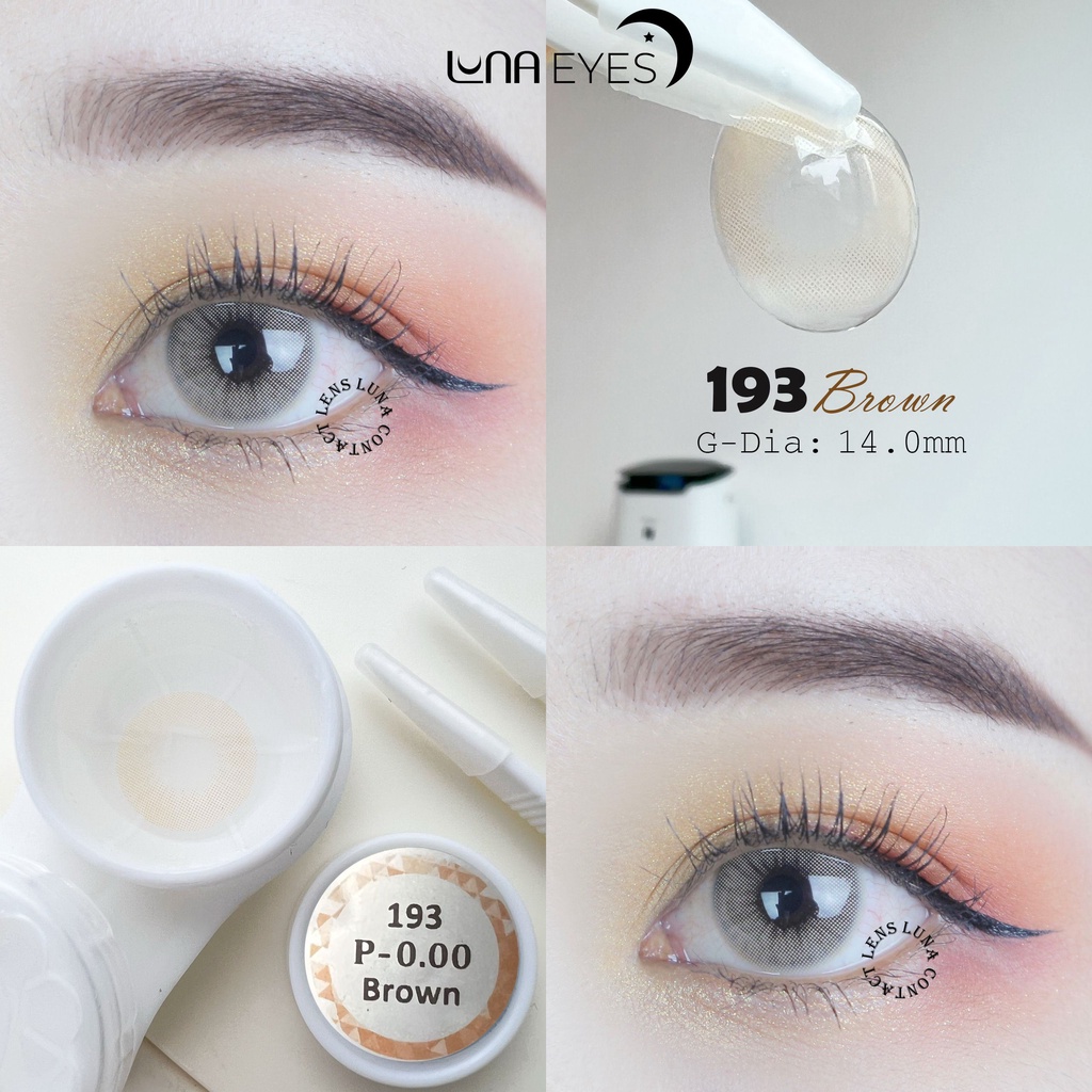 [1 year] Kính áp tròng LUNA EYES 193 BROWN - Lens size nhỏ | Shopee ...