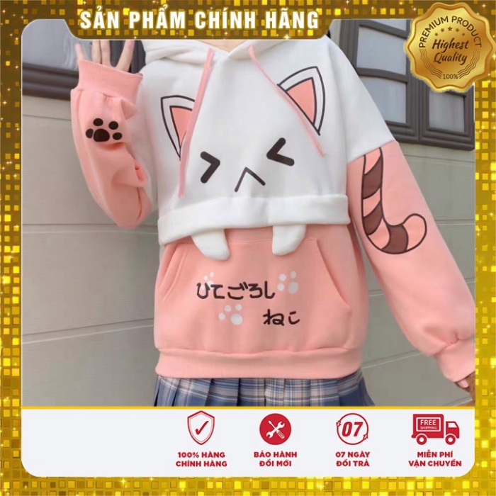 [FREESHIP]Áo Khoác HOODIE giới tính MÈO TAI THỎ Chất Vải cứng cáp Ấm Áp