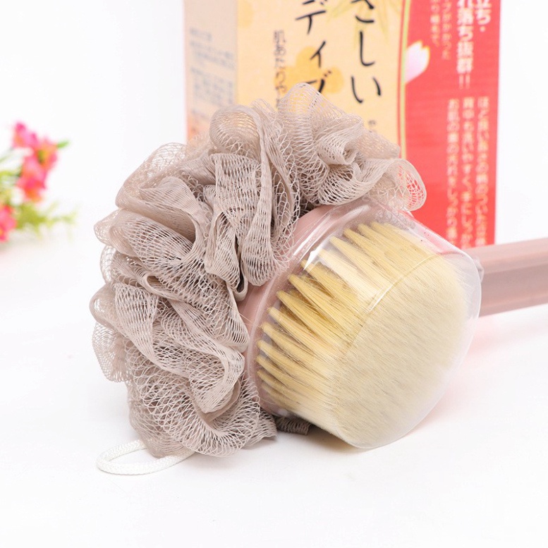 Cọ Kì Lưng 2 Đầu Bông Vải Lưới và Lông Bàn Chải, Cây Chà Lưng