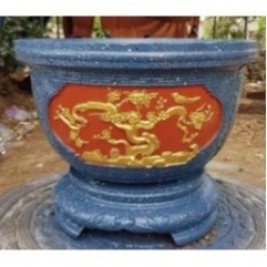 Khuôn chậu tròn 50 nhựa abs hoa văn tùng cúc mai