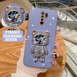 ốp lưng Redmi note 8 Pro Ốp Điện Thoại TPU silicone Mềm Mạ Điện 3D Có Giá Đỡ Hình Gấu Kim Tuyến Cho Redmi note 8 Pro