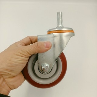 Bánh xe đẩy phi 100mm cọc vít xoay, xoay khóa