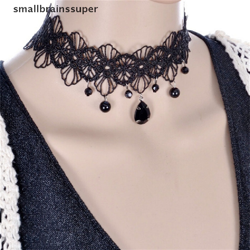 Vòng Cổ Choker Ren Hoa Màu Đen Phong Cách Gothic Thời Trang Cho Nữ SBS