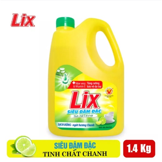 Ảnh Nước rửa chén LIX siêu đậm đặc hương chanh 1.4kg làm sạch dầu mỡ không hại da tay NC140 - Lixco Việt Nam 3