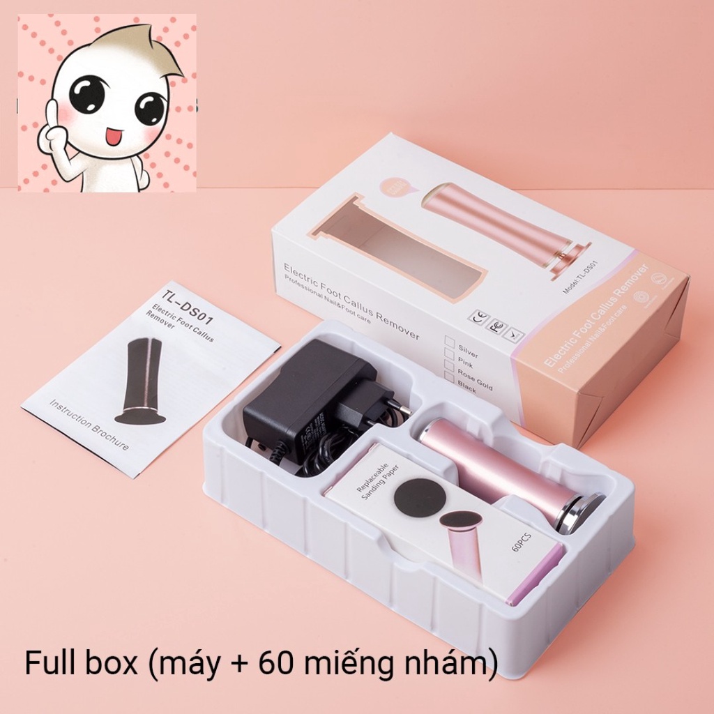 Máy chà gót chân cao cấp TL-DS01 Thế hệ mới nhất tặng 60 miếng chà gót