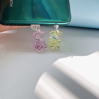 Nút Bịt Chống Bụi Cho Cổng Sạc / Tai Nghe / Dây Cáp Hình Gấu Màu Trong Suốt Diy