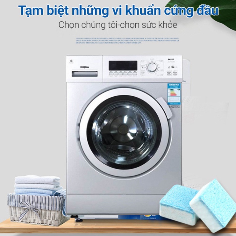 Hộp 12 Viên Tẩy lau chùi Lồng Máy Giặt - sát khuẩn - Tẩy Cặn Bẩn Máy Giặt