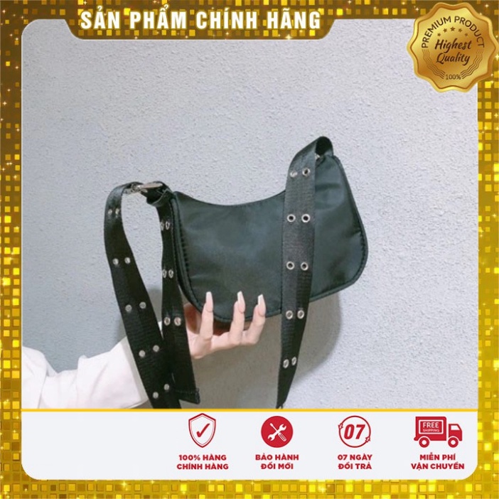 Túi đeo chéo nữ nhiều khoen mini vải canvas thon thả giá cực mềm đẹp đẹp tươi DC01