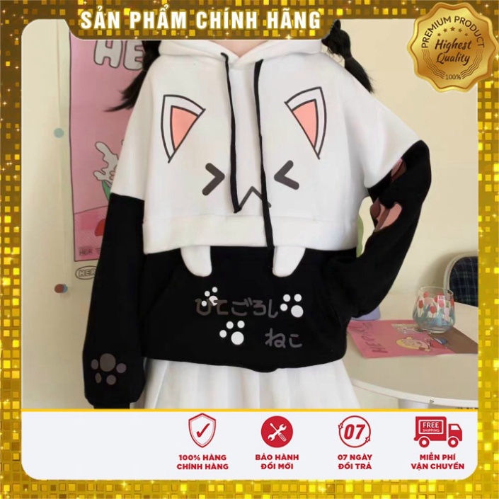 [FREESHIP]Áo Khoác HOODIE giới tính MÈO TAI THỎ Chất Vải cứng cáp Ấm Áp