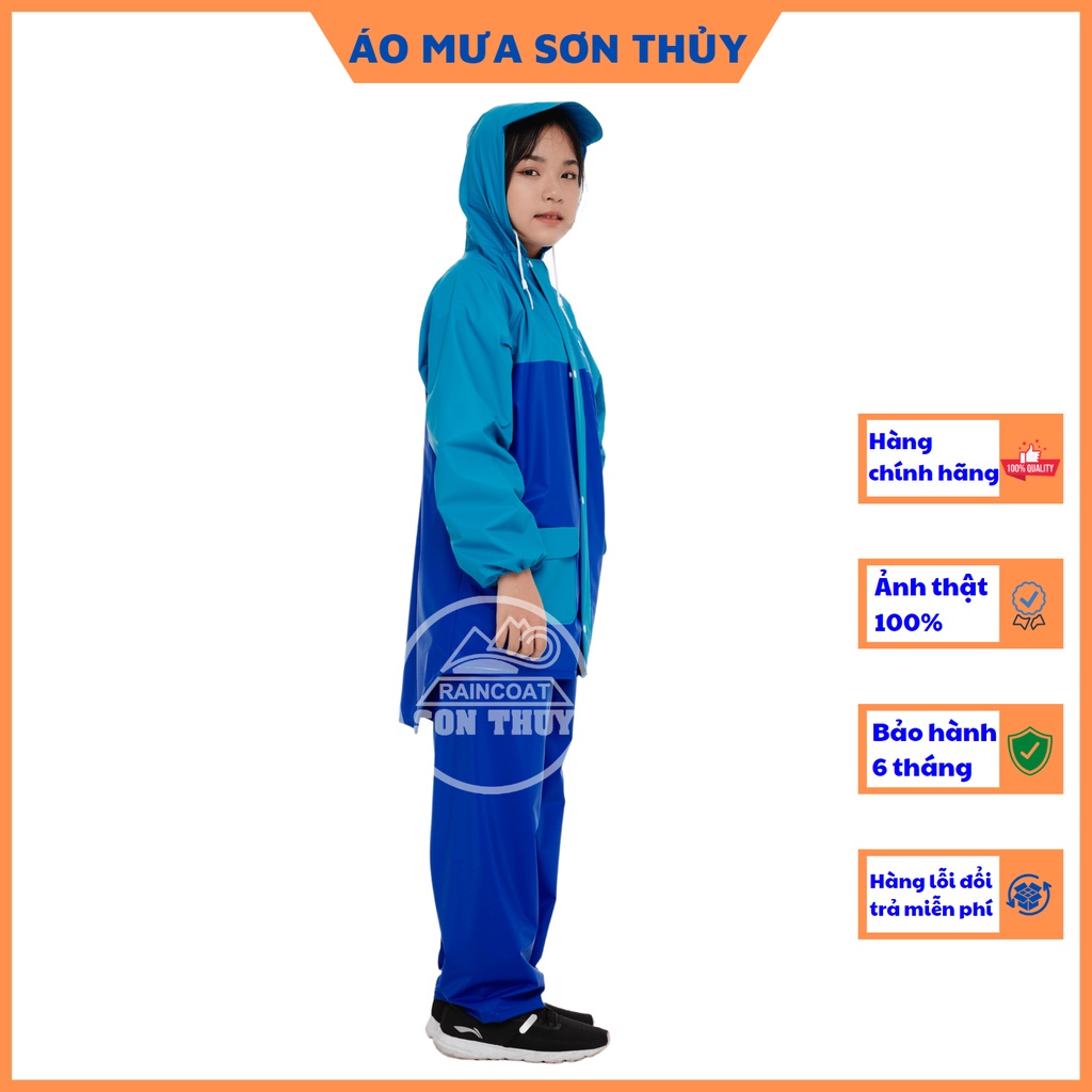 Bộ mưa trẻ em tuổi teen và người lớn cao 1m4-1m52, bộ áo mưa nhựa PVC cao cấp dày dặn, màu sắc tươi sáng cho học sinh | BigBuy360 - bigbuy360.vn