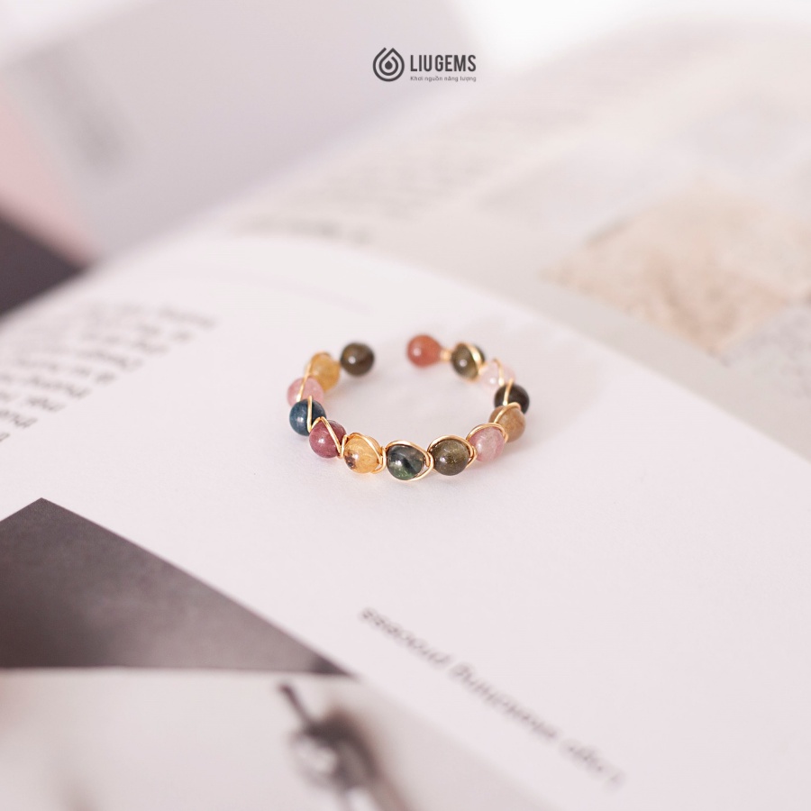 Nhẫn Đính Đá Nữ Liugems Đai Hở Đồng Tinh Tế Mang Nhiều Năng Lượng ND01
