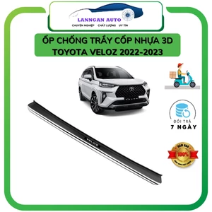 Ốp chống trầy cốp ngoài Toyota Veloz 2022-2023, Mẫu nhựa đen 3D ABS cao cấp, sang trọng