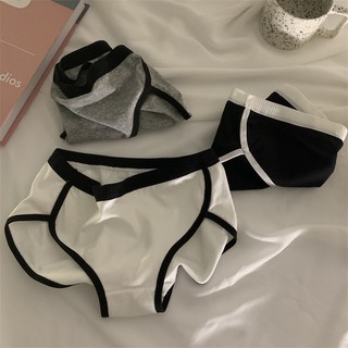 Quần Lót Cotton Không Đường May Mềm Mại Kháng Khuẩn Phối Màu Tương Phản Chất Lượng Cao Cho Nữ