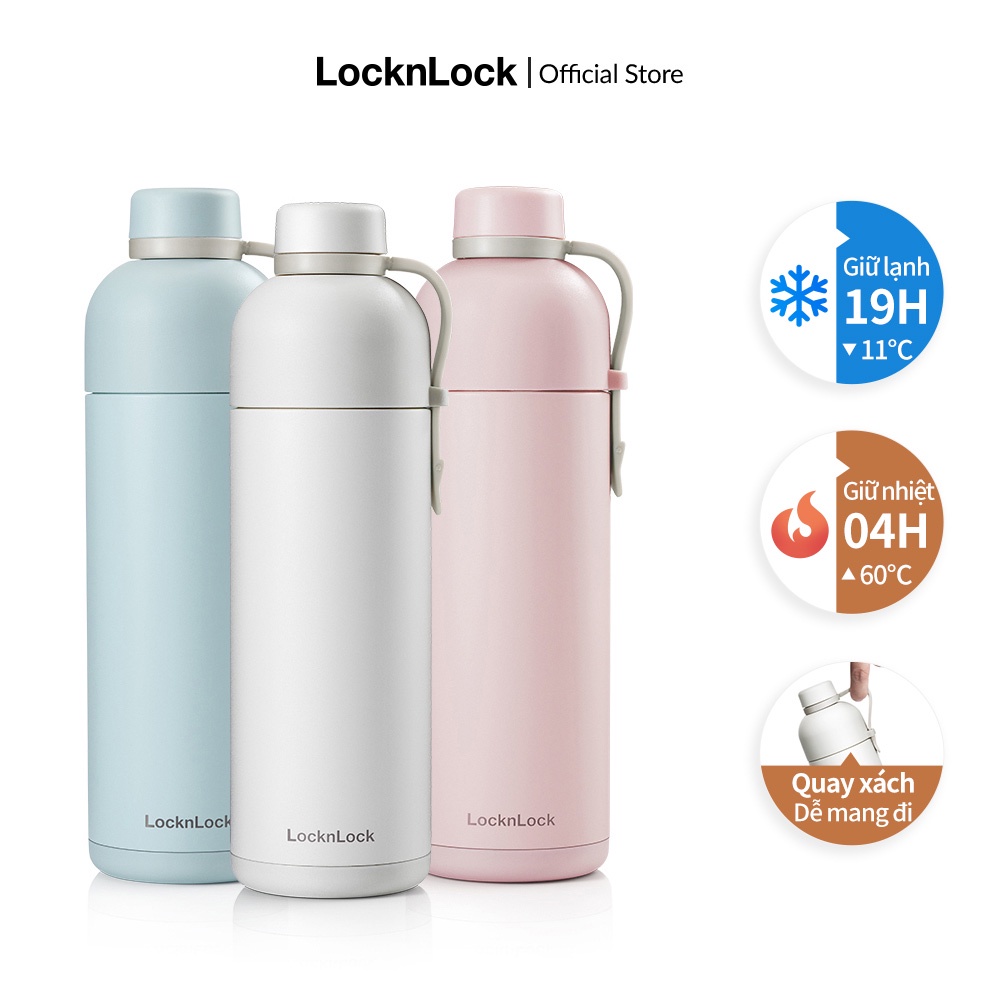 [Mã LIFEMC07CBAU giảm 50k đơn 350k] Bình giữ nhiệt Lock&Lock Belt Bottle 490ml - LHC4267 (3 màu)