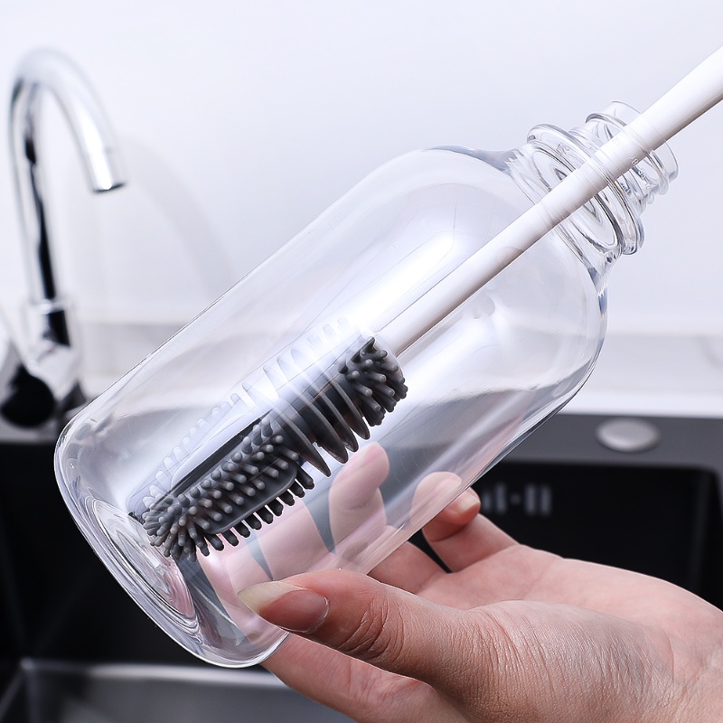 Cọ Silicone Cán Dài Vệ Sinh Bình Sữa / Ly Thủy Tinh Tiện Dụng