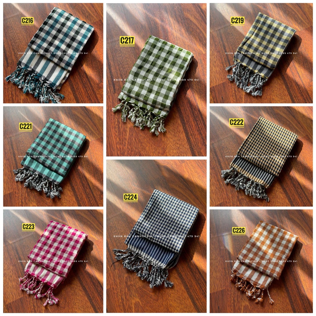 Khăn Rằn Campuchia nhiều màu P1/ 100% cotton/ size 1m7x0.6m | Shopee ...