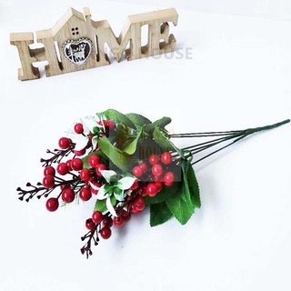 Cành đào đông 7 nhánh ngắn cao 35 cm kèm lá