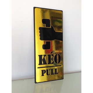 Bảng decor kéo đẩy (pull/ push) Gương Vàng dán cửa (Có Sẵn Băng Keo Dán)