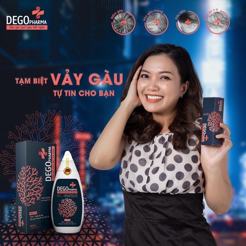 Combo 3 Dầu Gội Đầu DEGO PHARMA 80ml Dứt Điểm Gàu Ngứa Nấm Da Đầu & Viêm Da Tiết Bã