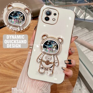 ốp lưng Xiaomi 11 Xiaomi 11 lite Xiaomi 11t 11t pro Ốp Điện Thoại TPU silicone Mềm Mạ Điện 3D Có Giá Đỡ Hình Gấu Kim Tuyến Cho Xiaomi 11 Xiaomi 11 lite Xiaomi 11t 11t pro